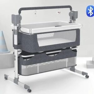 BERCEAU INTELLIGENT POUR BEBE AVEC FONCTION BLUETOOTH INTEGRE ET MUSIQUE APAISANTE ET balançoir